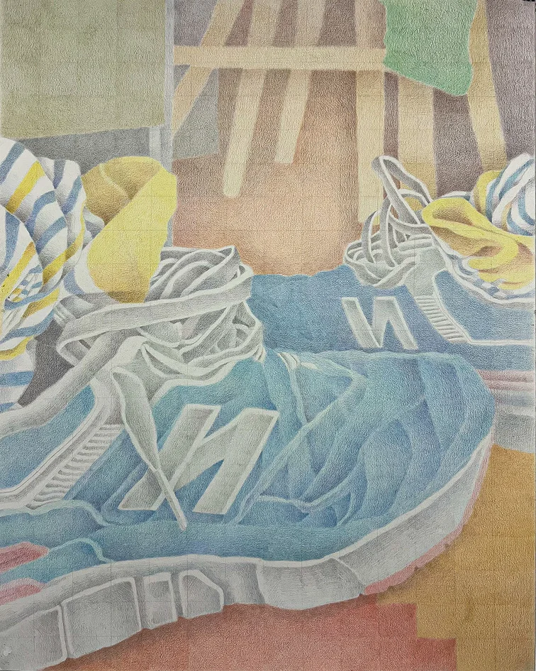 Blue Suede Shoes, œuvre de Benjamin Pléau, 2025
