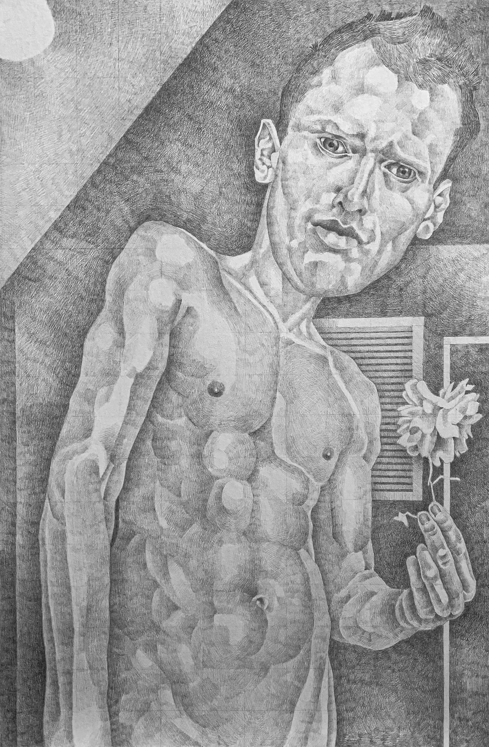 Une rose blanche (2), œuvre de Benjamin Pléau, 2024